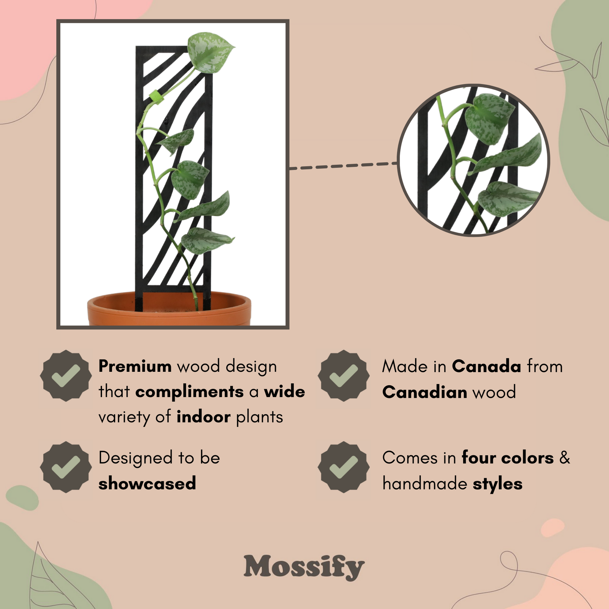 Zebra Wooden Trellis Mossify