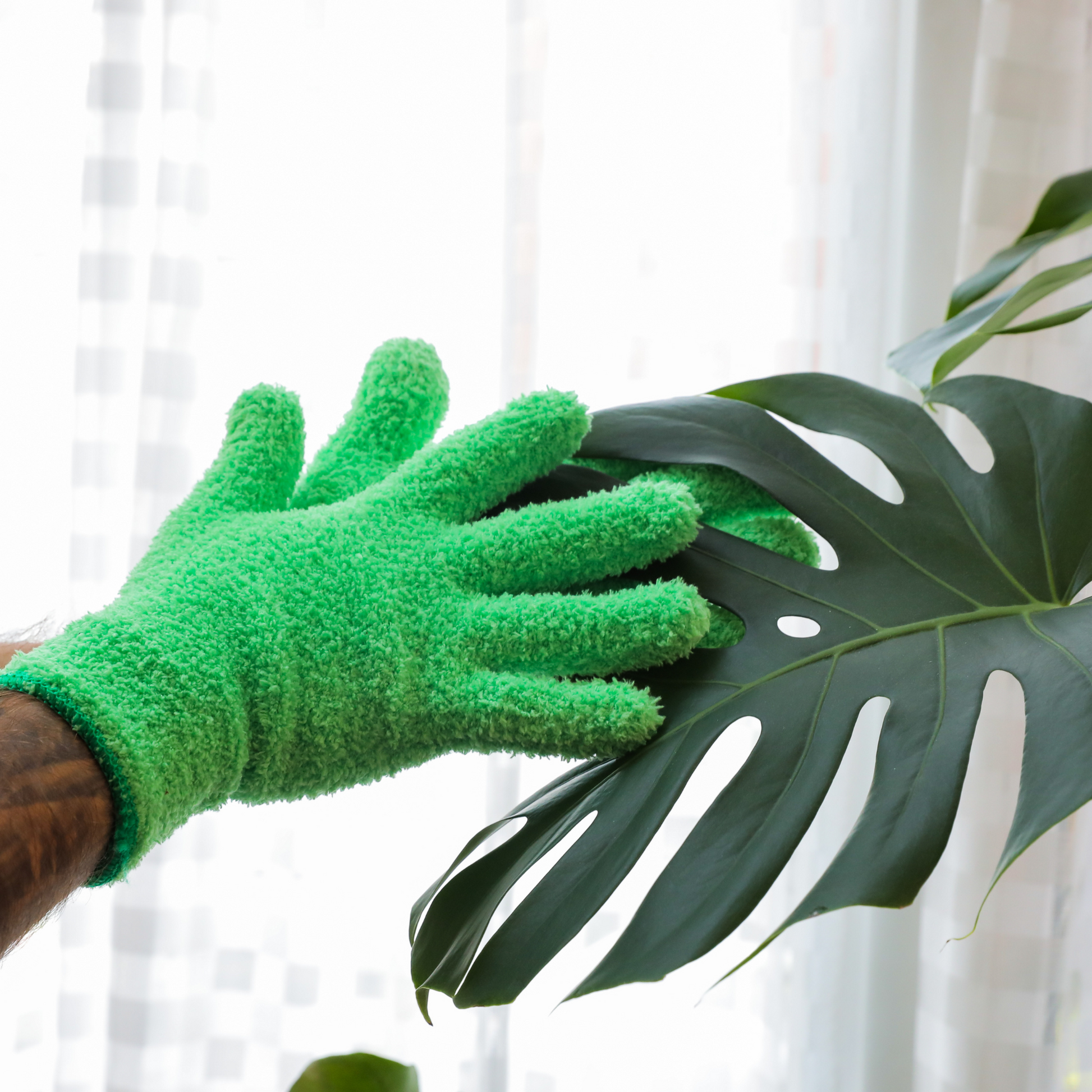 1 Pair Leaf Shining Microfiber Gloves Mossify