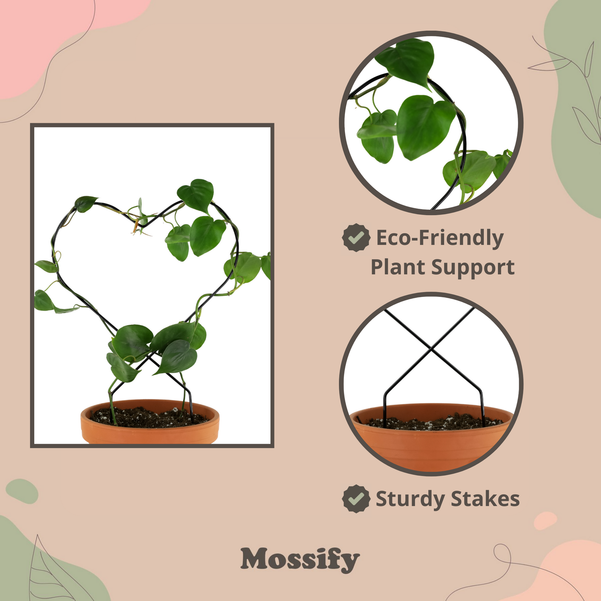 Heart "Give Love" Metal Trellis Mossify