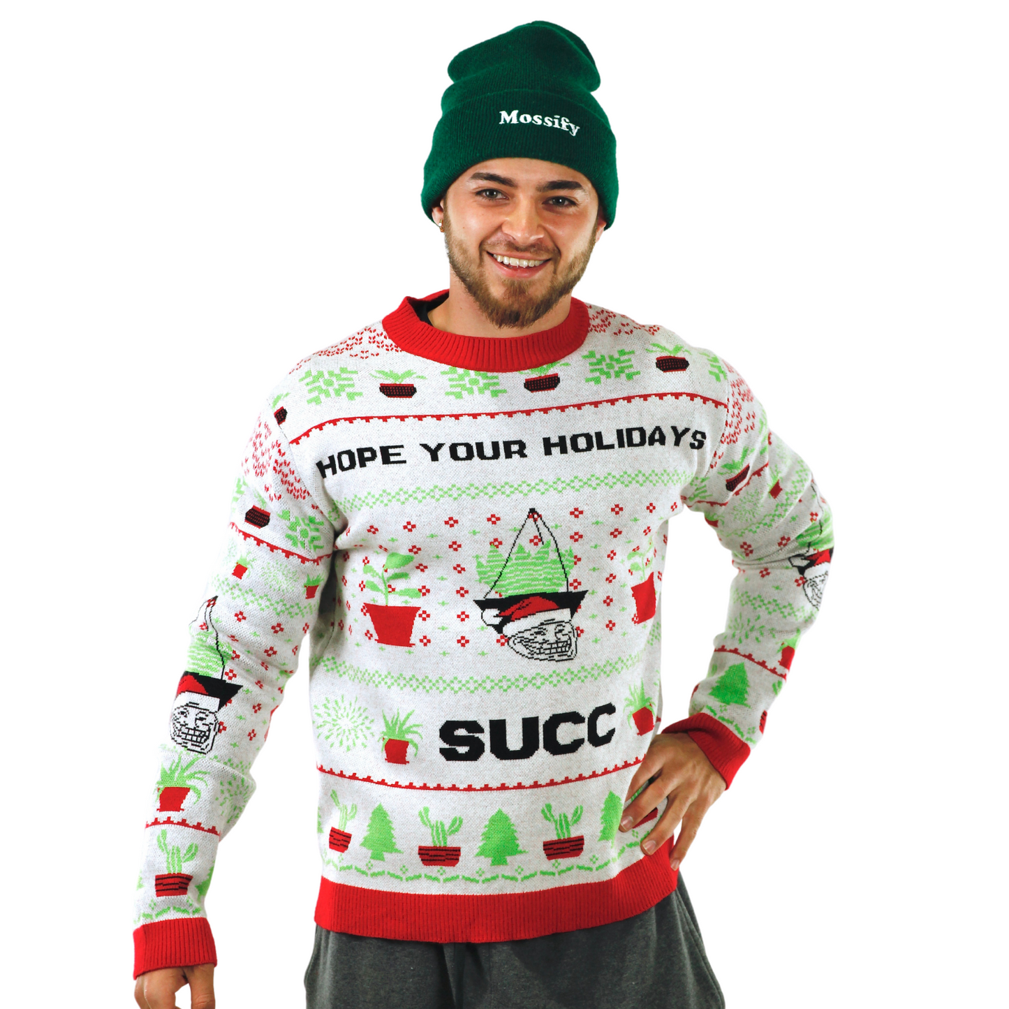 HOPE YOUR HOLIDAYS SUCC - Ugly Plantmas Sweater Mossify