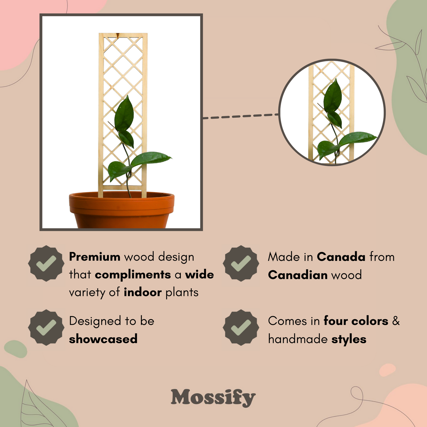 Cross-Hatch Wooden Trellis Mossify