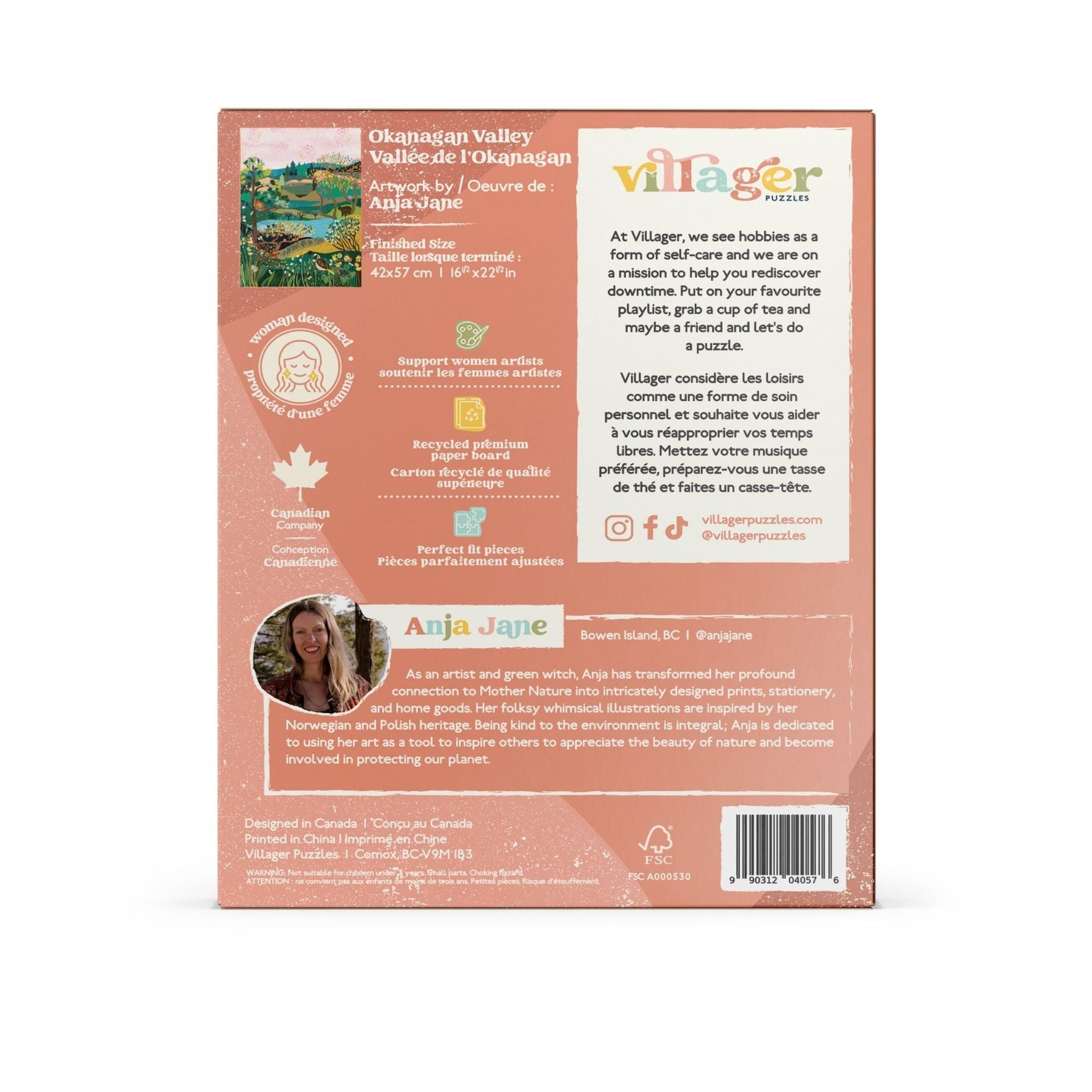 Okanagan Valley | 500-Piece Puzzle for Adults | Designed in Canada by Anja Jane Villager Puzzles