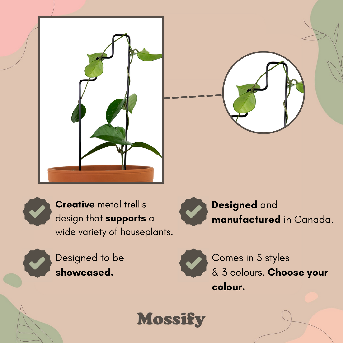 "Plant Stairs" Metal Trellis Mossify