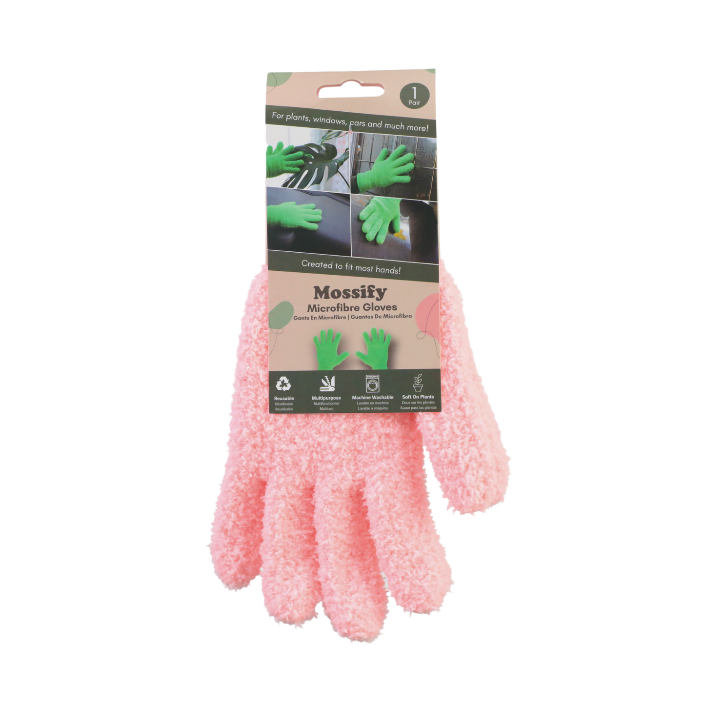 1 Pair Leaf Shining Microfiber Gloves Mossify