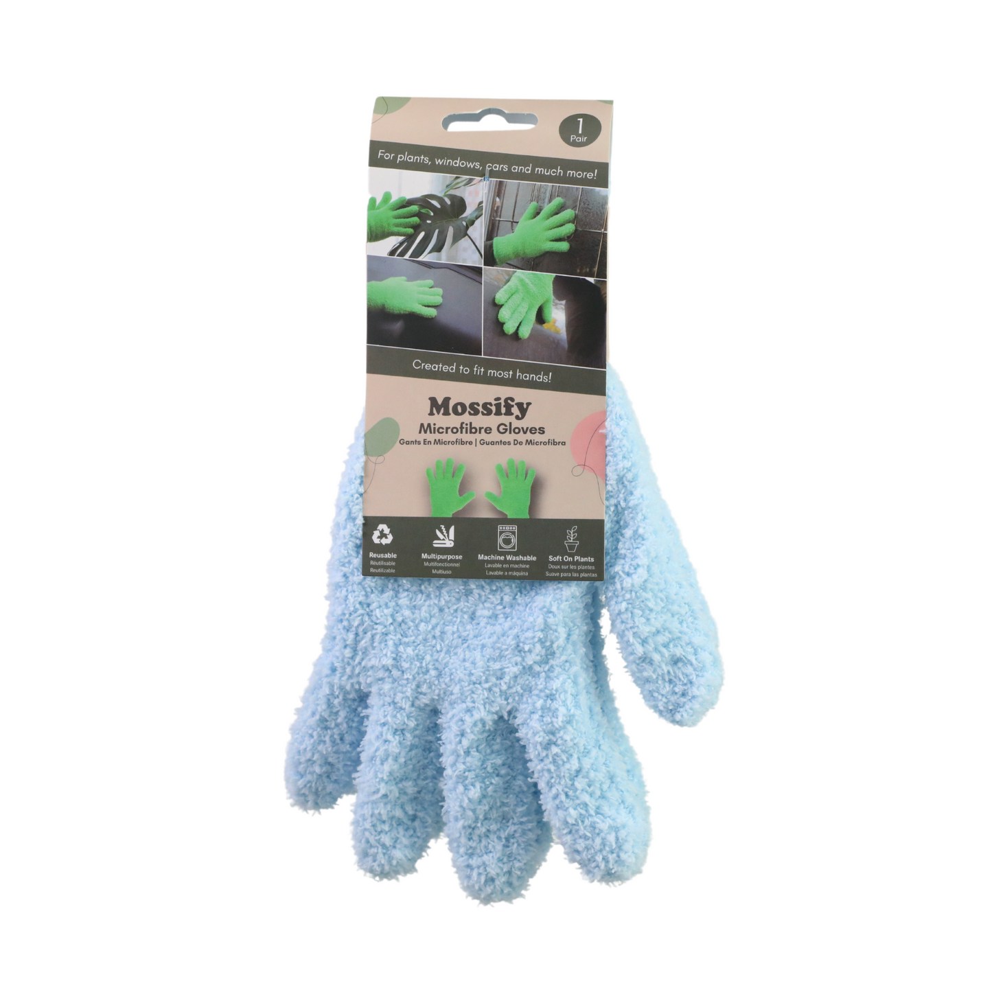 1 Pair Leaf Shining Microfiber Gloves Mossify