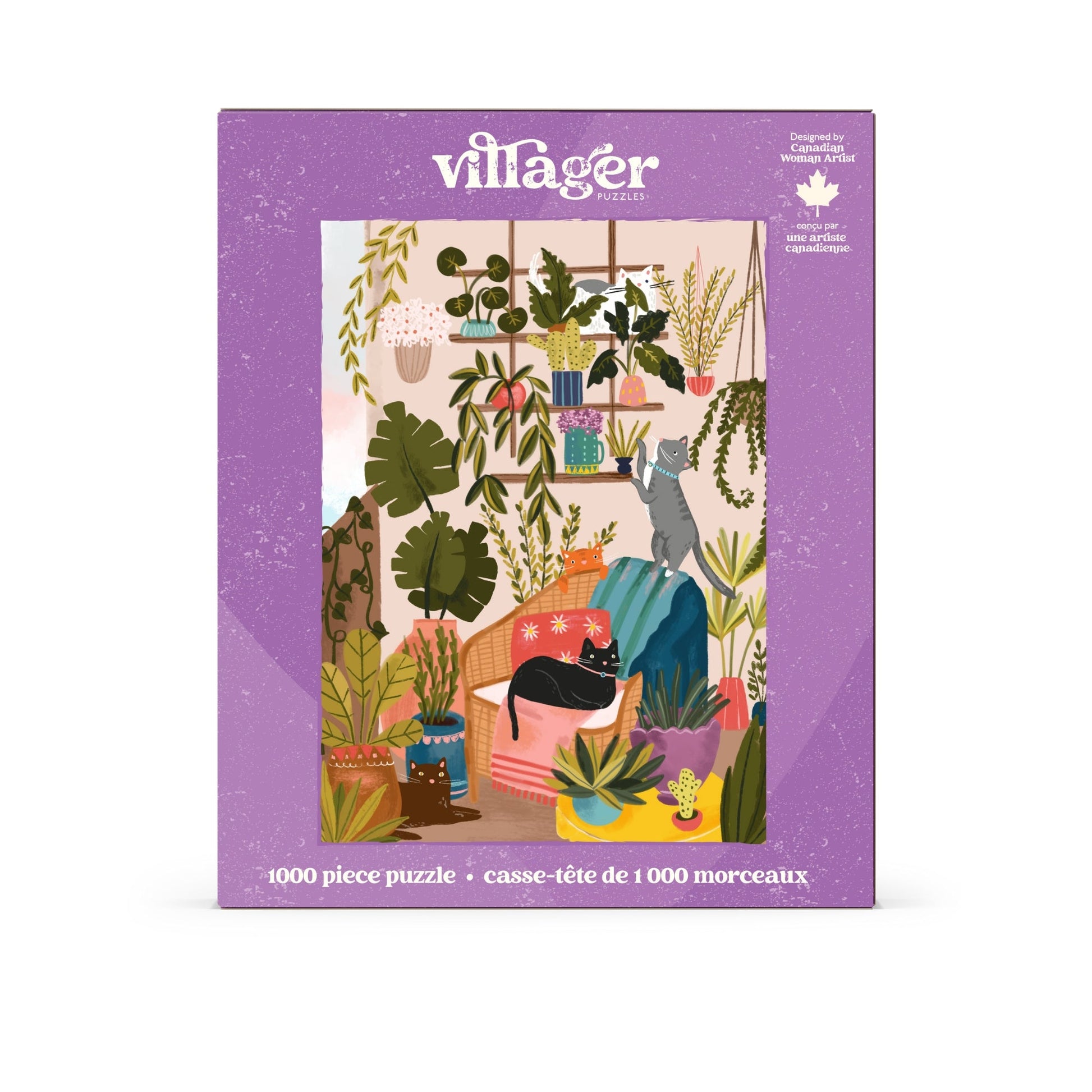 Balcony Cats | 1000-Piece Puzzle for Adults | Designed in Canada by Laura Konyndyk Villager Puzzles