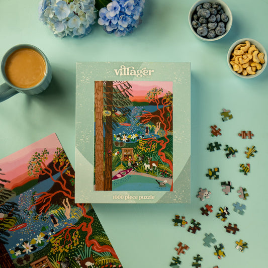 Salt Spring Island Swim | 1000-Piece Puzzle for Adults | Designed in Canada by Anja Jane Villager Puzzles