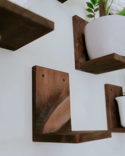 Wall Mounted Solid Wood Gallery Wall Plant Shelf — Woodland Brown (3 pack) Daniel's Plants