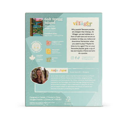 Salt Spring Island Swim | 1000-Piece Puzzle for Adults | Designed in Canada by Anja Jane Villager Puzzles