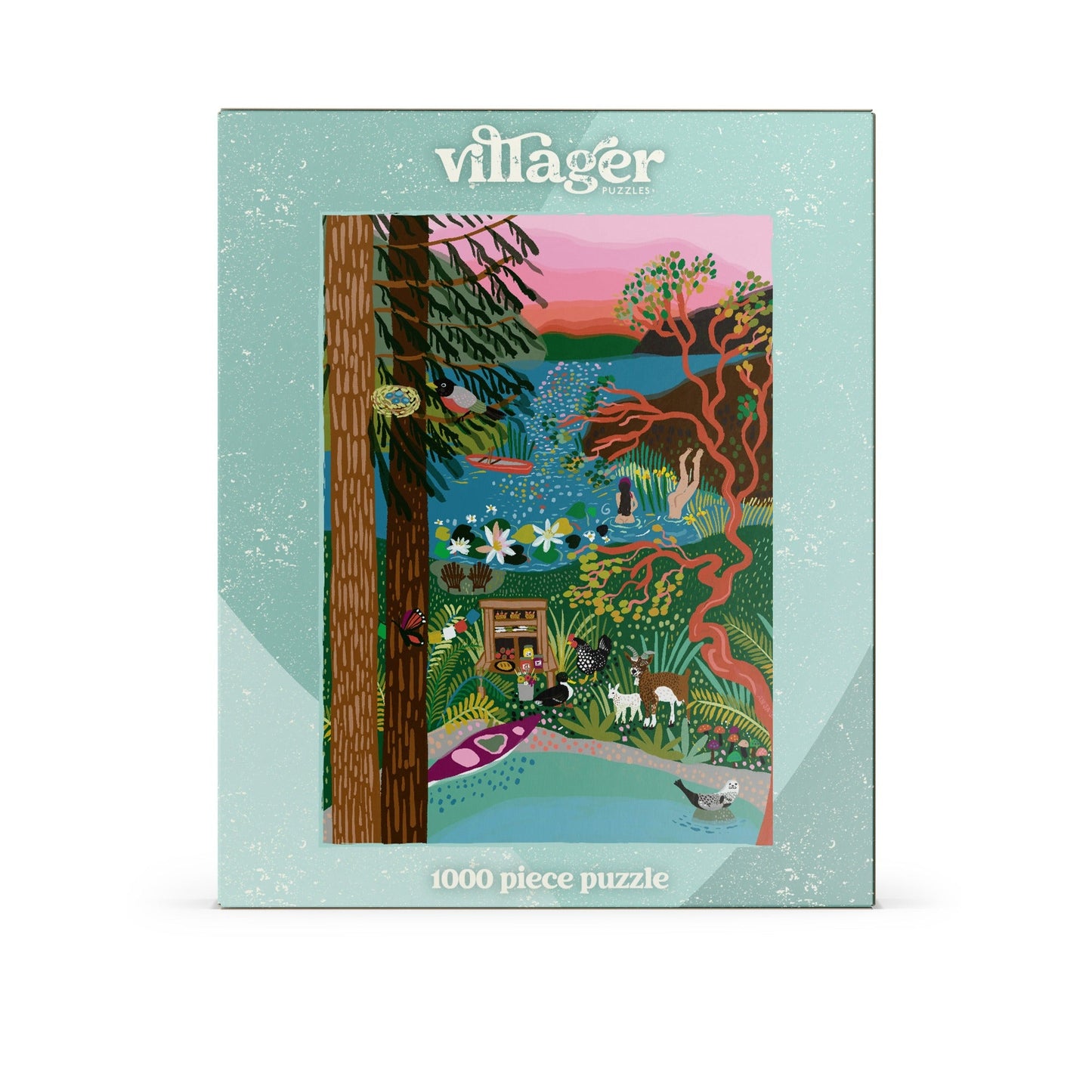 Salt Spring Island Swim | 1000-Piece Puzzle for Adults | Designed in Canada by Anja Jane Villager Puzzles