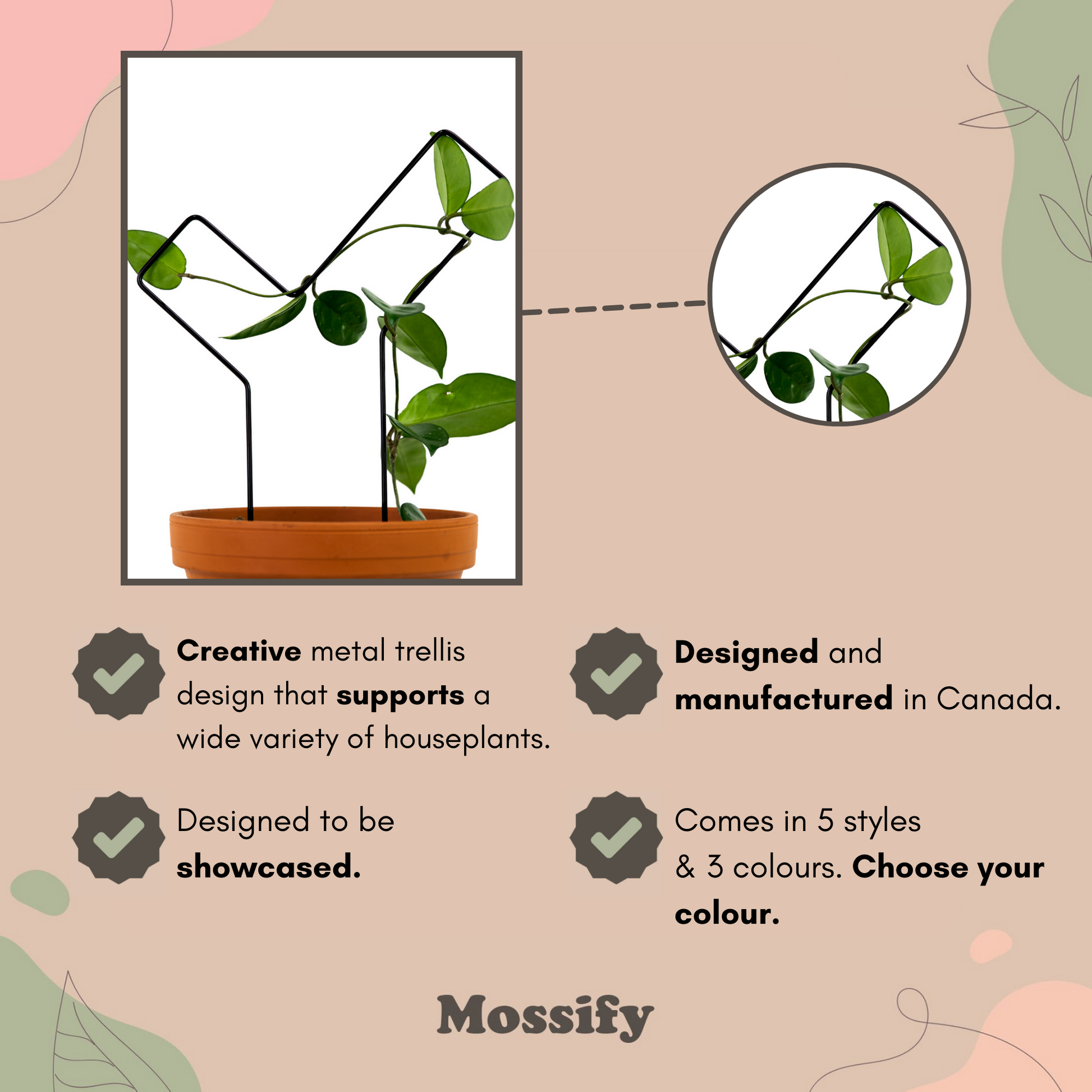 "Check Mark" Metal Trellis Mossify