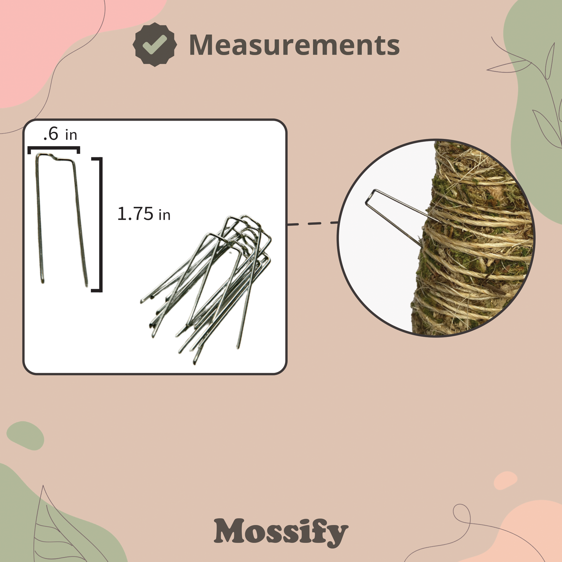 Floral Pins - Greening Pins - Moss Pole Pins Mossify