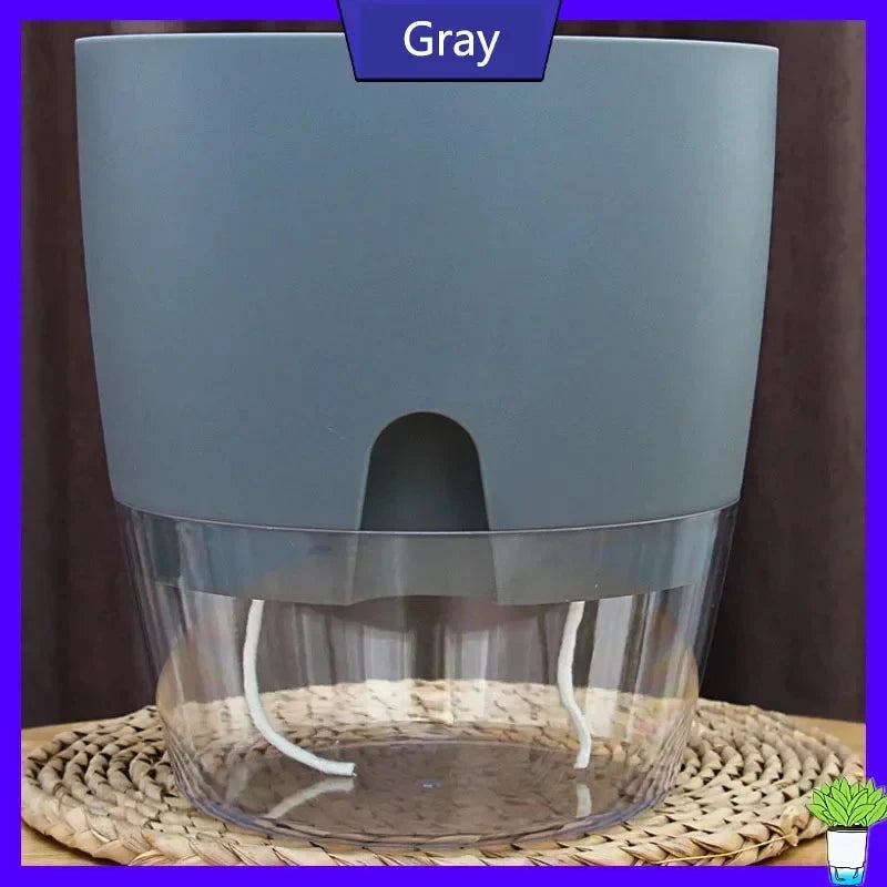 Pot double fond gris