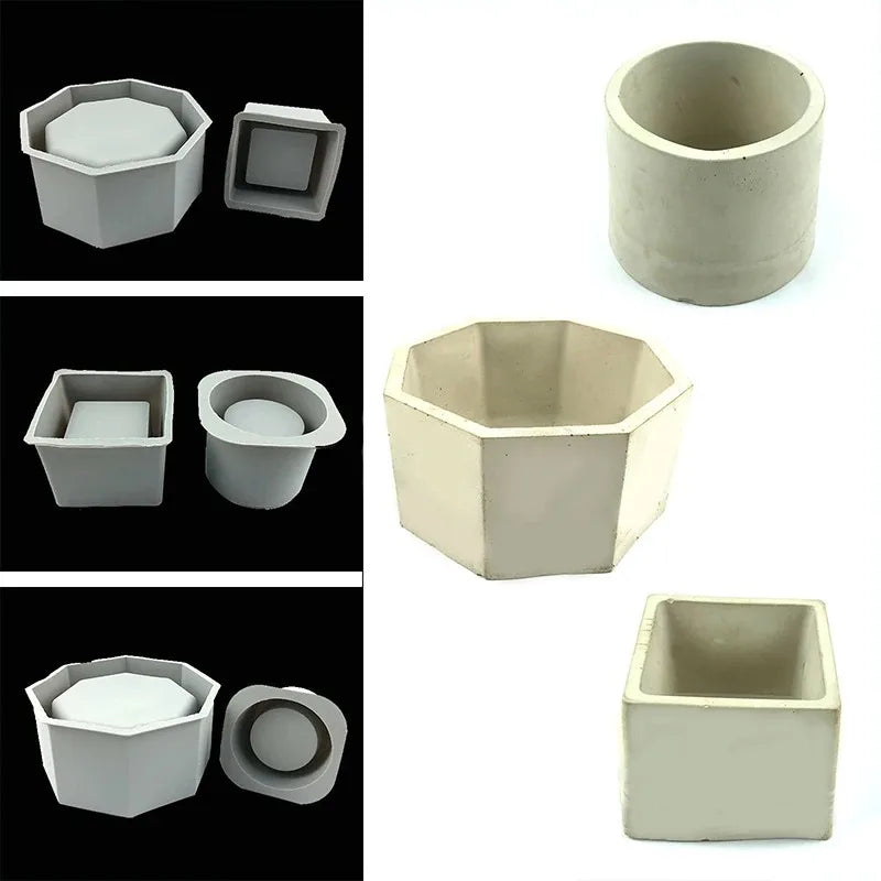 Moule en Silicone “Pot de Fleurs” DIY pour Rangement Bijoux, Béton et Époxy Vert Un Jardin