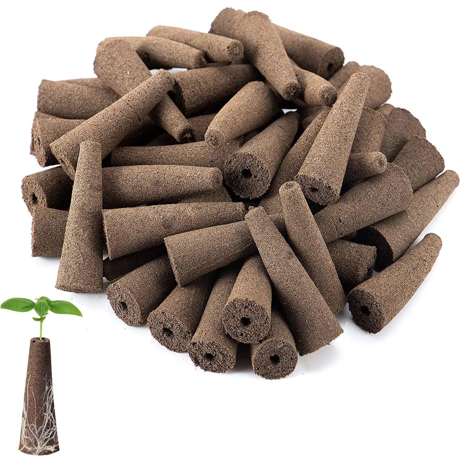 Éponges de Germination Hydroponique – Bouchons de Croissance Racinaire (50 pcs) Vert Un Jardin