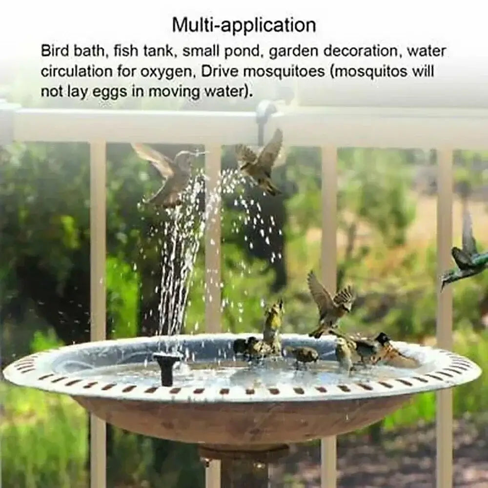 Pompe Fontaine Solaire Flottante – 4 Buses pour Bain d’Oiseaux, Bassin & Jardin