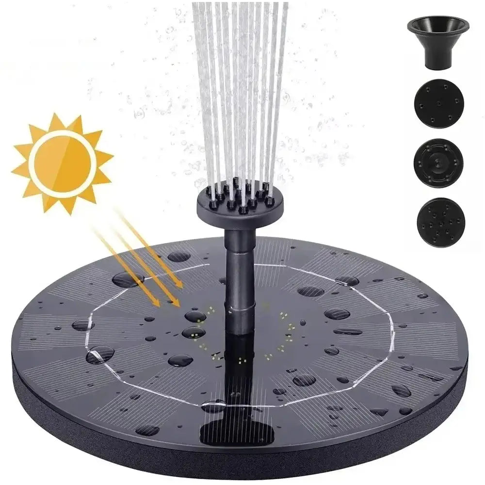 Pompe Fontaine Solaire Flottante – 4 Buses pour Bain d’Oiseaux, Bassin & Jardin