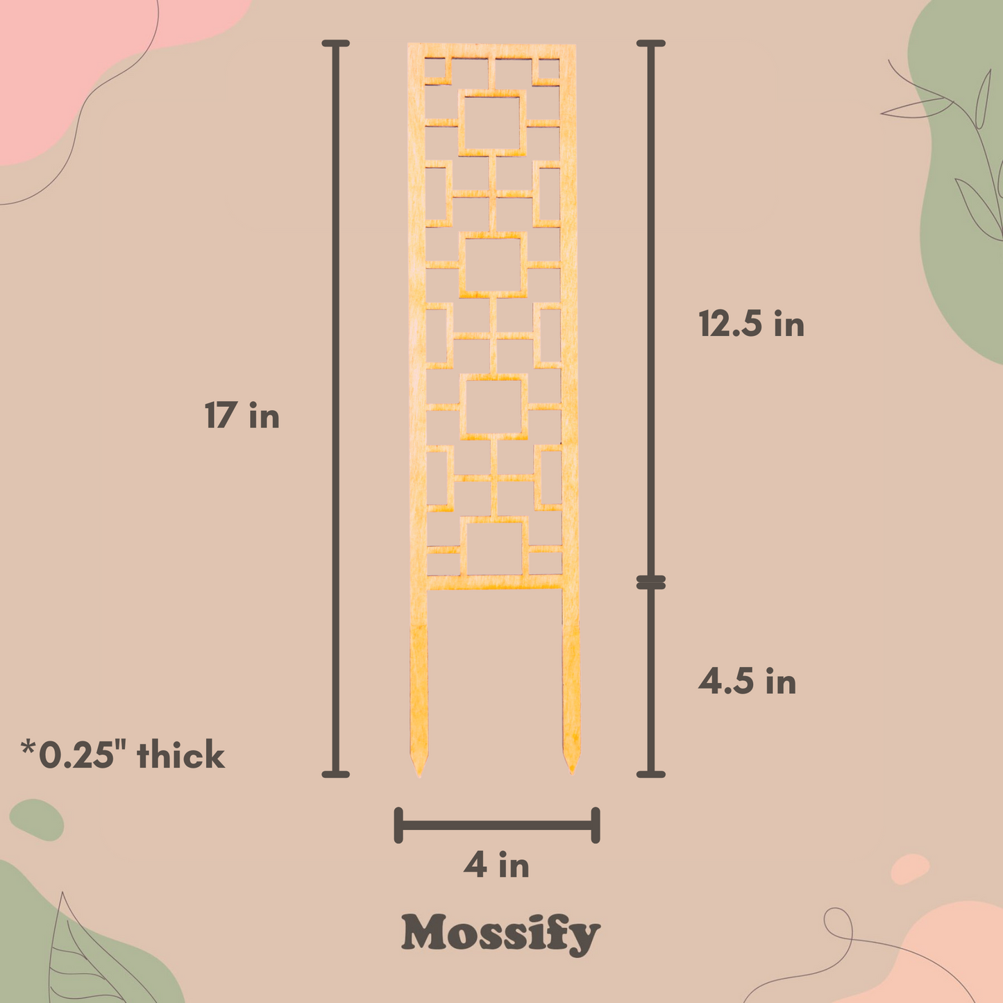 Tropical Squares Wooden Trellis Mossify