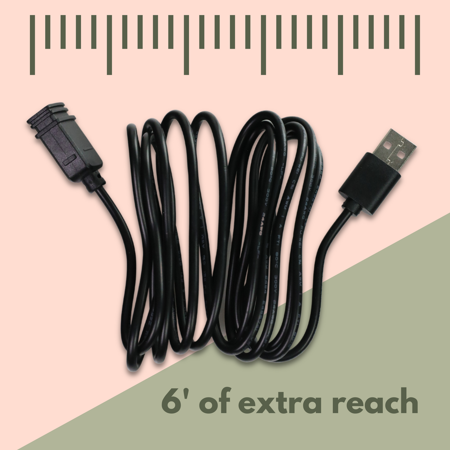 6' USB 2.0 Power Extension Cord Mossify