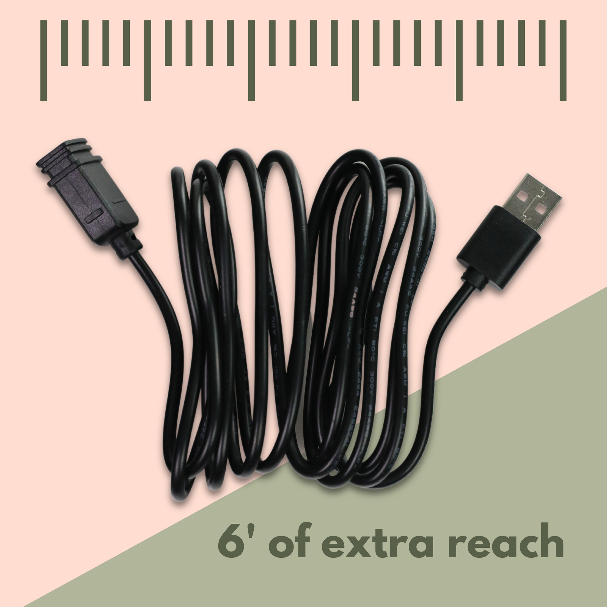 6' USB 2.0 Power Extension Cord Mossify