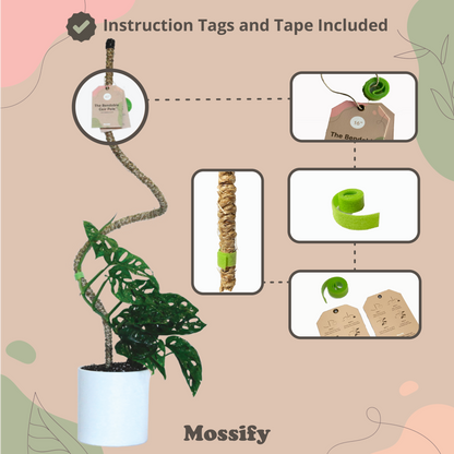 The Original Bendable Coir Pole™ - Best Seller (Tape Included) Mossify