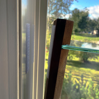 Renter-Friendly Window Shelf | Woodland Brown with Tempered Glass Daniel's Plants