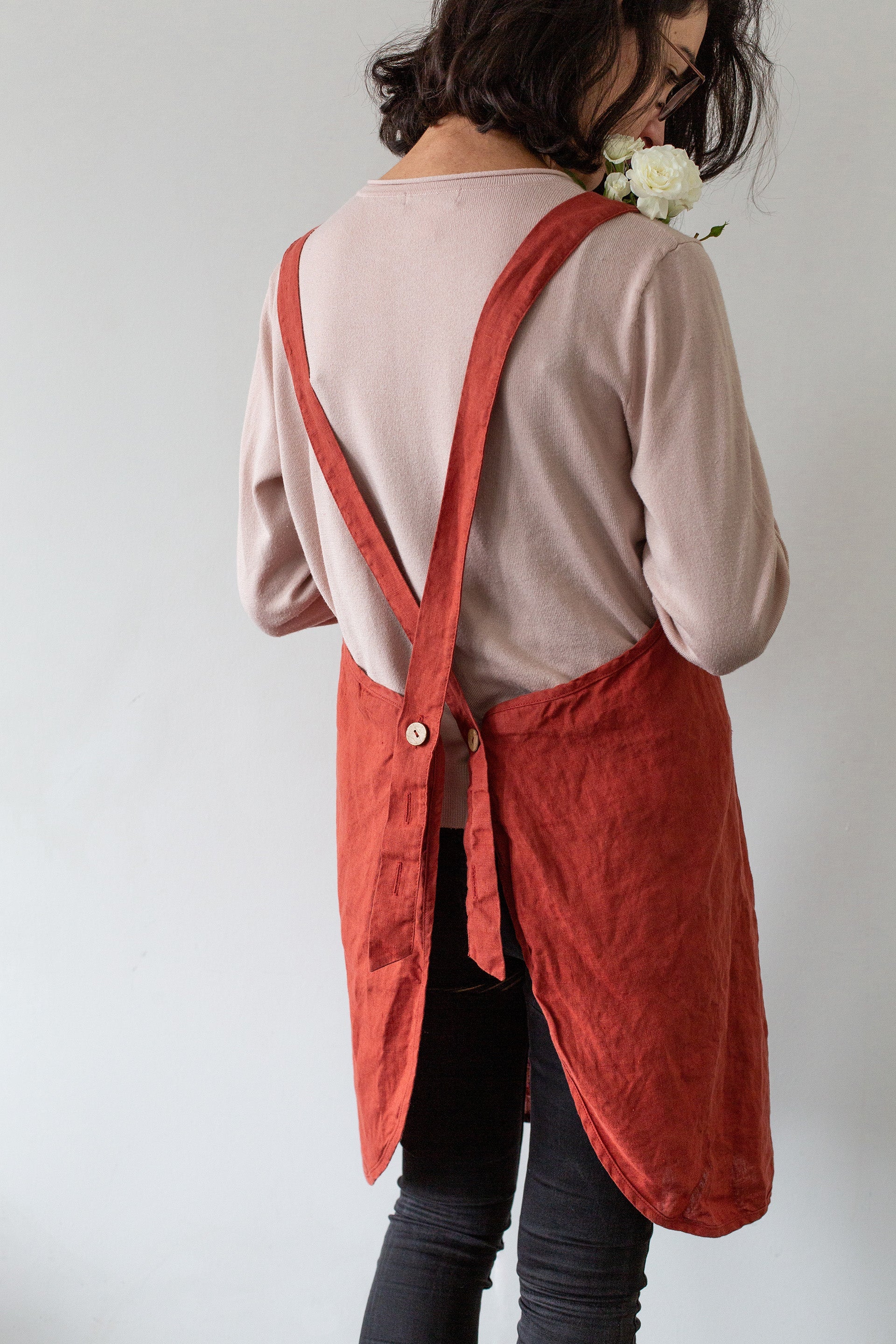 Linen Apron - Terracota Confetti Mill