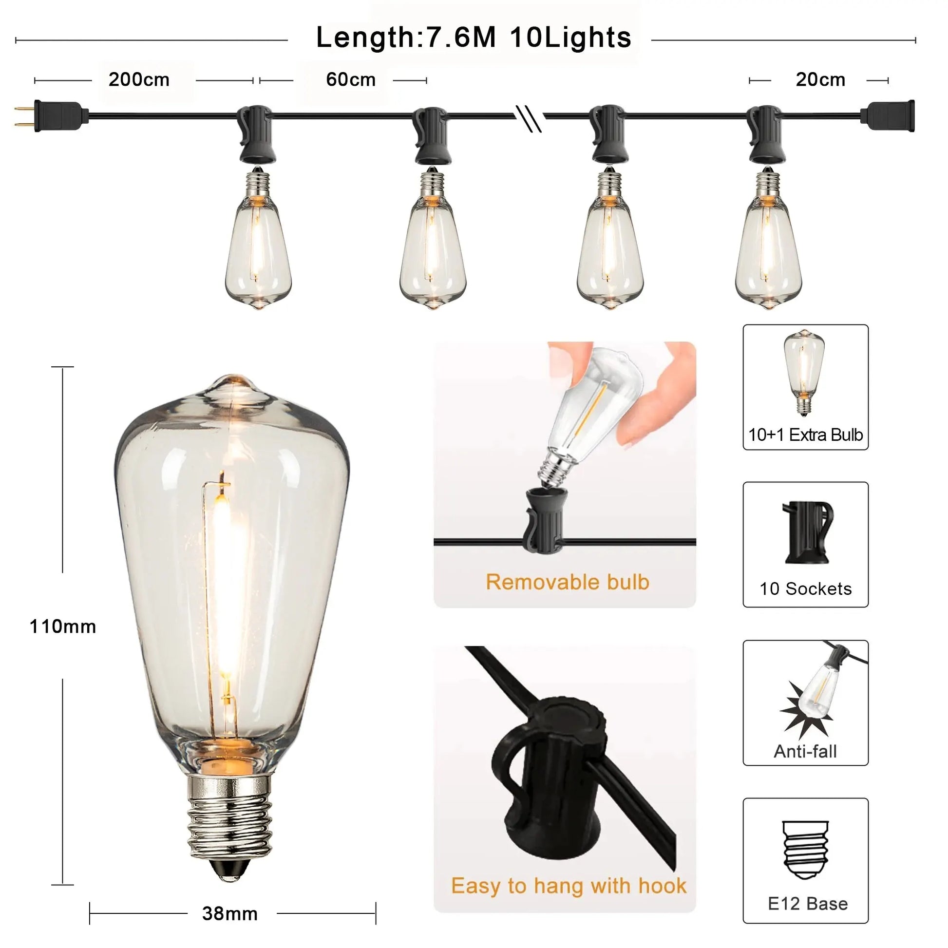 guirlande LED Genixgree 7.6 m