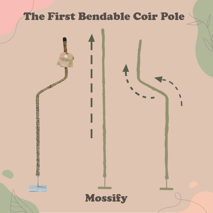 The Original Bendable Coir Pole™ - Best Seller (Tape Included) Mossify