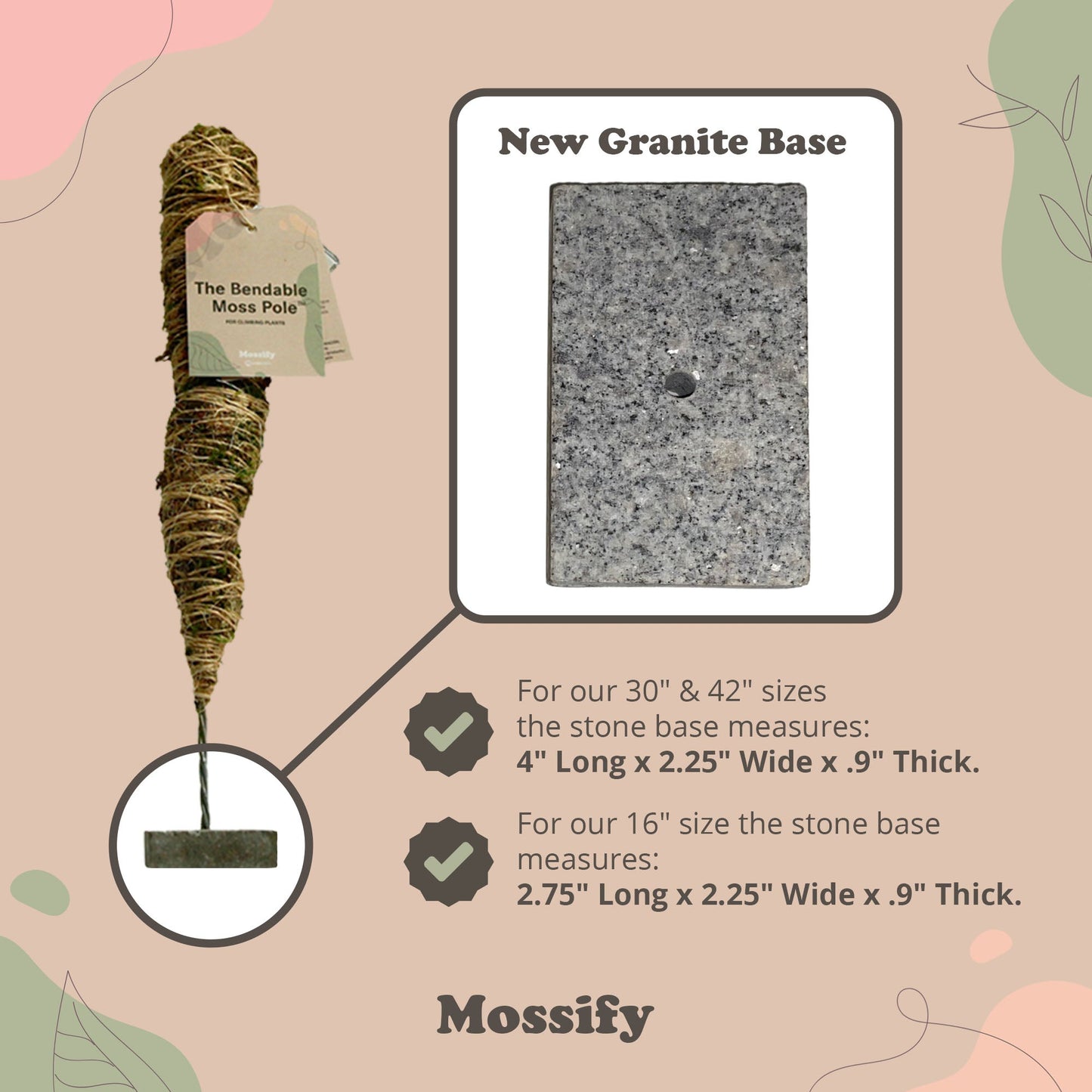 The Original Bendable Moss Pole™ - Best Seller (Pins Included) Mossify